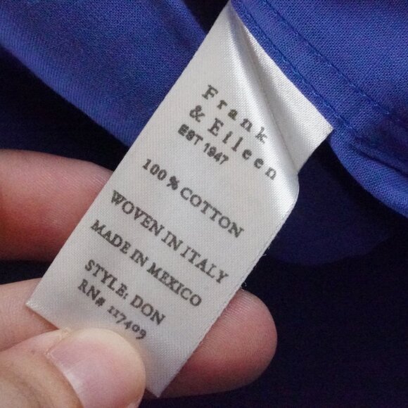 Frank & Eileen Don Button Up Shirt Mens Extra Large Solid Blue Formal Preppy - Picture 7 of 12